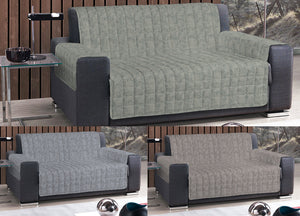 Copridivano Imbottito Trapuntato Sofà Antimacchia Made Italy Botanico - 3 Posti - Beige