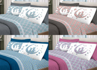 Completo Lenzuola Letto Pensieri Delicati 100% Cotone Dillo Alla Luna - Piazza E Mezza - Rosa