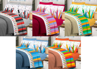 Completo Lenzuola Linea Pensieri Delicati 100% Cotone Disegno Matitoni - Matrimoniale - Multicolor