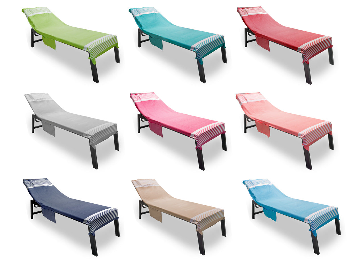 Telo Mare Lettino Spiaggia Piscina Con Cuscino E Tasche Modello Palau Grigio