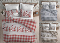 Copripiumino Sacco Piumone Cotone Flanella Pensieri Delicati Disegno Canada - Matrimoniale - Beige