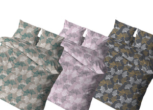 Copritrapunta Sacco Per Trapunta 100% Cotone Disegno Ginko - Singolo - Verde