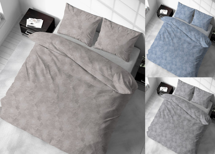 Sacco Copripiumino In 100% Cotone Made Italy Disegno Moderno Lily - Singolo - Grigio