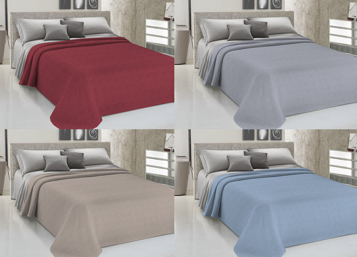 Copriletto Piquet Primavera Estate 100% Cotone Disegno Dublino Bon Bon - Matrimoniale - Grigio