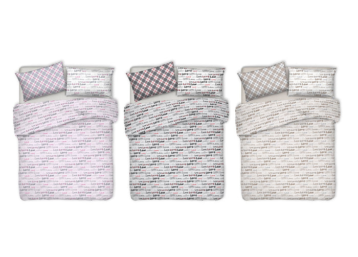 Copriletto Piquet Primavera Estate 100% Cotone Disegno Love Love Cuori - Singolo - Grigio