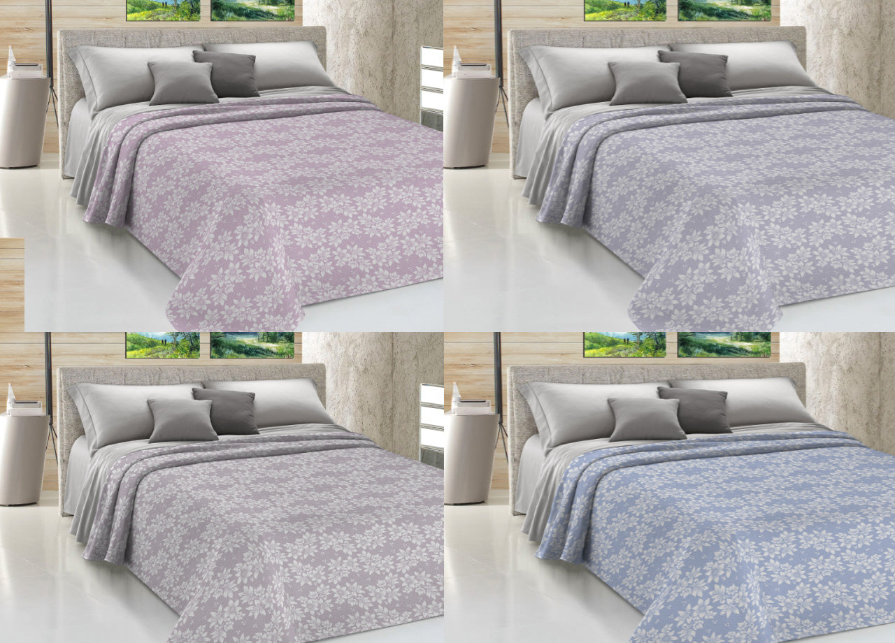 Copriletto Piquet Primavera Estate 100% Cotone Sofia Disegno Olivia - 1 Piazza e Mezza - Beige