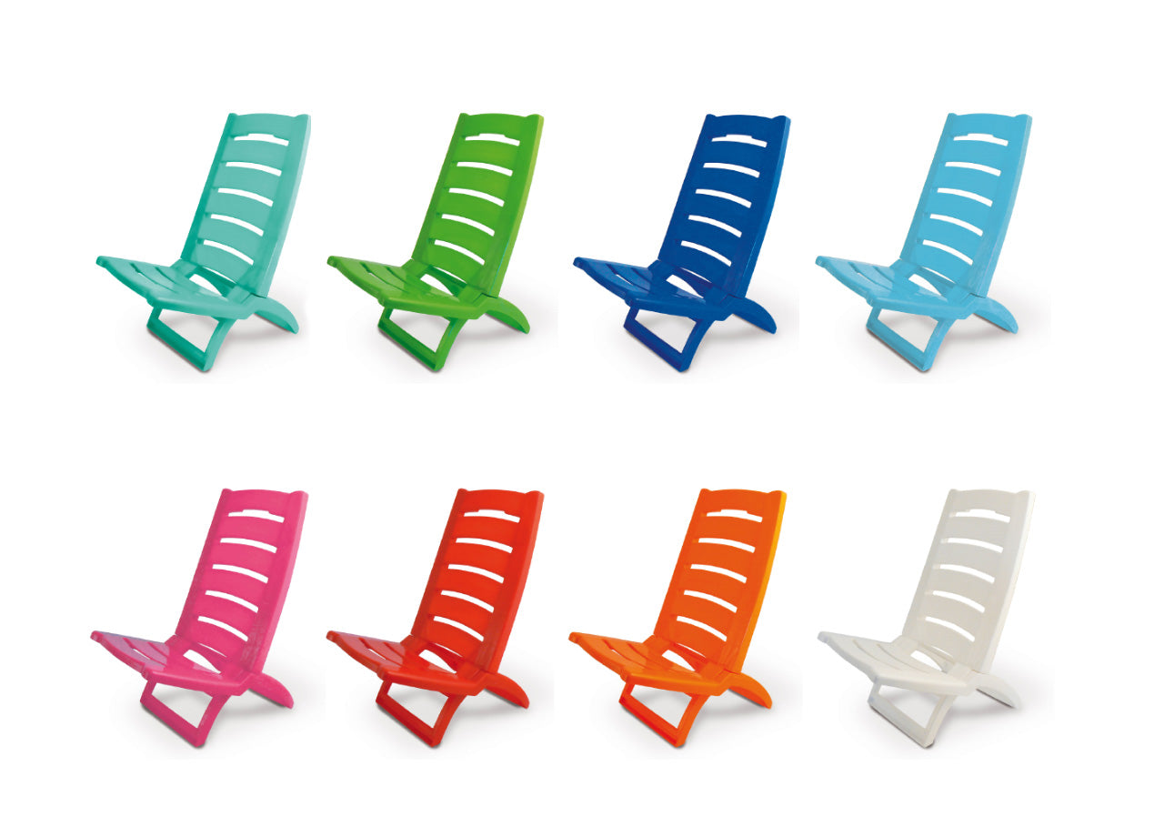 Sedia Camping Spiaggia Pieghevole Spiaggina Portatile Plastica Mod. Linosa - Linosa - Arancio