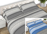 Completo Lenzuola 100% Cotone Made Italy Fantasia Line C.N. - 1 Piazza e Mezza - Azzurro