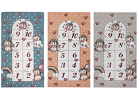 Tappeto Arredo e Gioco Antiscivolo Per Cameretta Bambini Disegno Unicorni - 80x150 - Rosa Anitco
