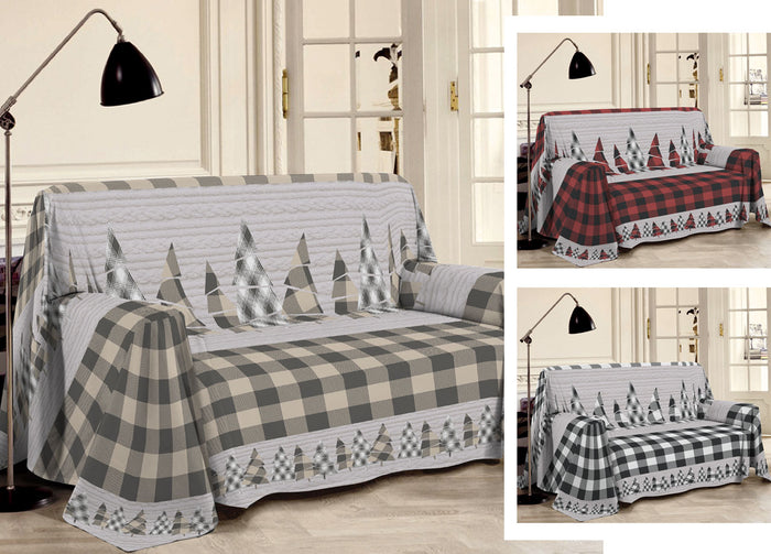 Telo Arredo Multiuso Linea Pensieri Delicati In Cotone Disegno Canada - Singolo - Grigio