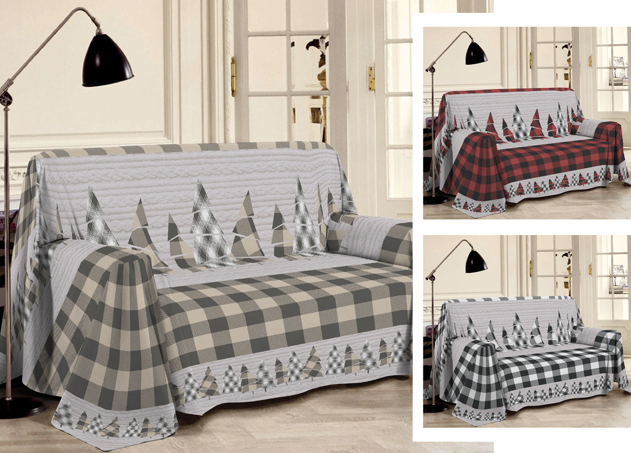 Telo Arredo Multiuso Linea Pensieri Delicati In Cotone Disegno Canada - Matrimoniale - Rosso