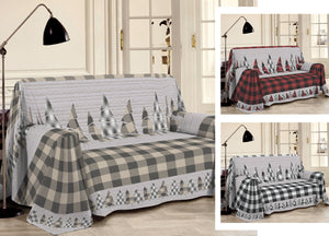 Telo Arredo Multiuso Linea Pensieri Delicati In Cotone Disegno Canada - Matrimoniale - Rosso