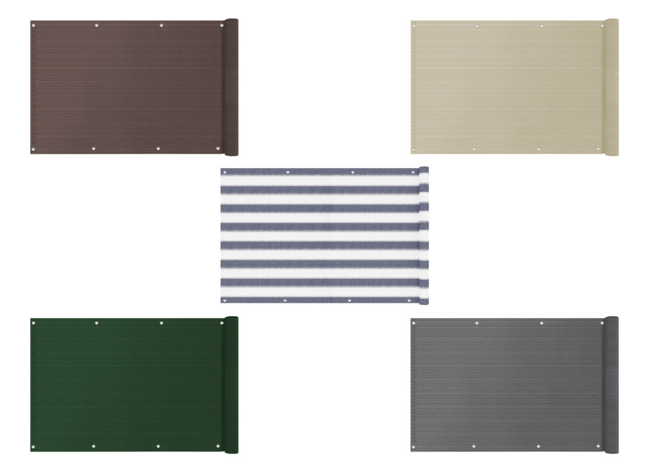 Telo Frangivista Vento Copribalcone Ringhiera Esterno Giardino Tinta Unita Grigio Con Occhielli