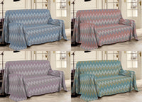 Telo Arredo Multiuso Linea Pensieri Delicati 100% Cotone Disegno Spinato - Matrimoniale - Azzurro