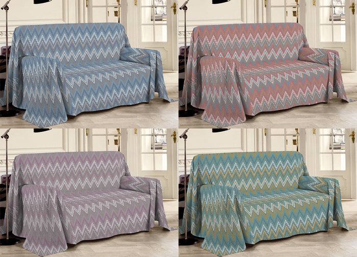 Telo Arredo Multiuso Linea Pensieri Delicati 100% Cotone Disegno Spinato - Matrimoniale - Rosa