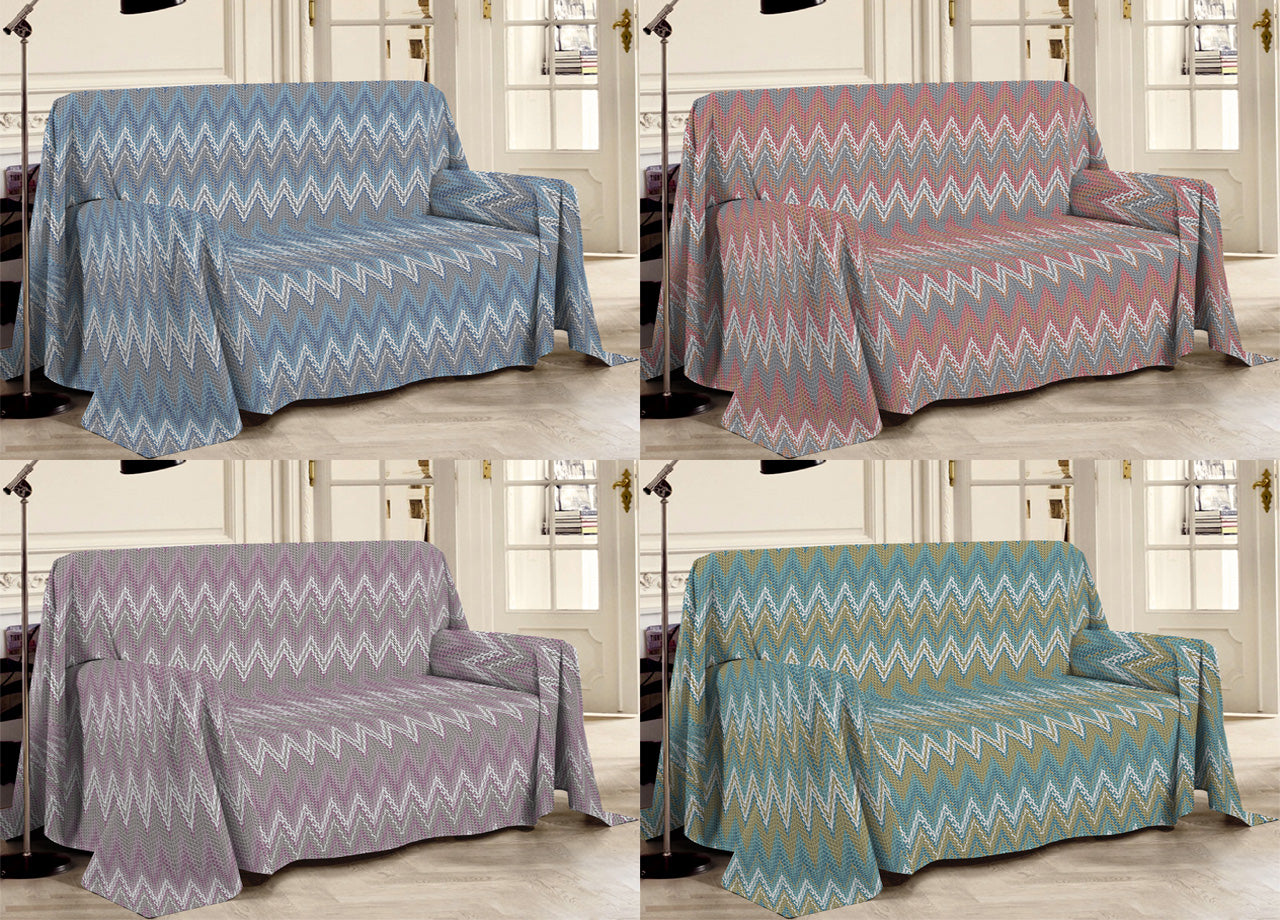 Telo Arredo Multiuso Linea Pensieri Delicati 100% Cotone Disegno Spinato - Singolo - Azzurro