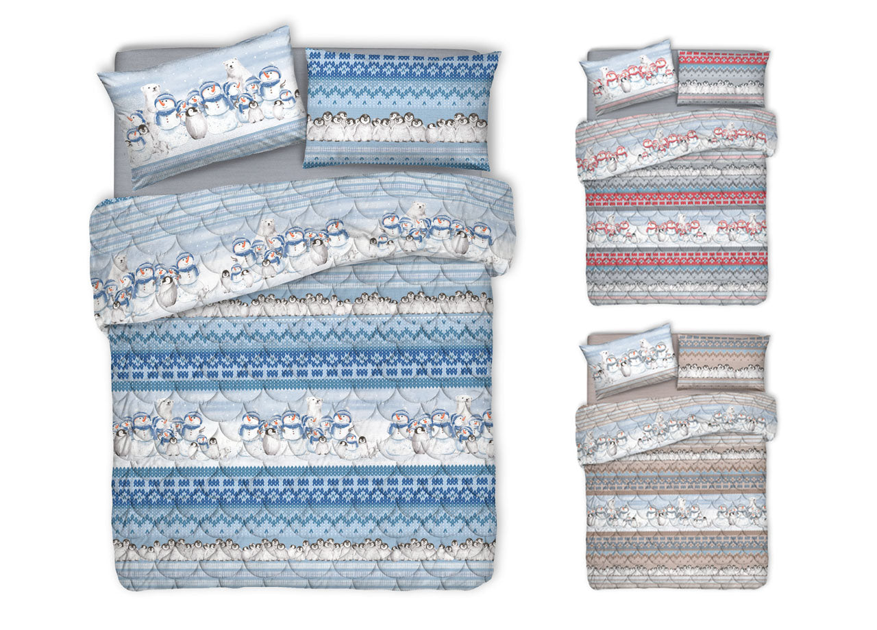 Trapunta Piumone Invernale Linea Pensieri Delicati Disegno Inverno Polare - Singolo - Rosso