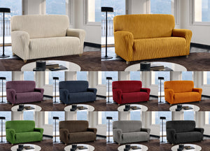 Copridivano Sofà Poltrona Elasticizzato Protezione Macchie Modello Wonderful - 4 Posti - Ocra