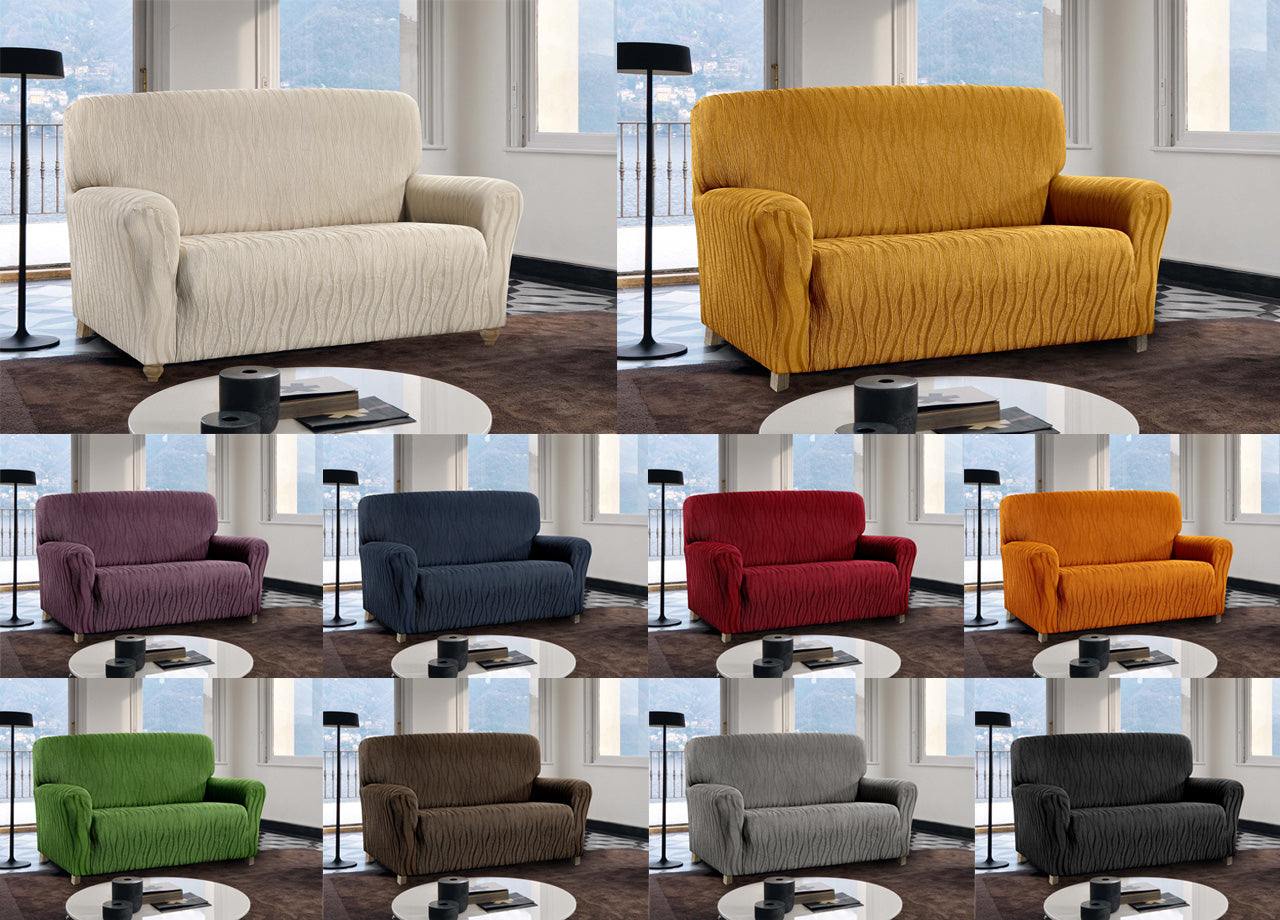 Copridivano Sofà Poltrona Elasticizzato Protezione Macchie Modello Wonderful - 3 Posti - Panna