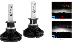 COPPIA LAMPADE LED AUTO FARI H1 X3 KIT LAMPADINE 50W 6000 LUMEN IP67