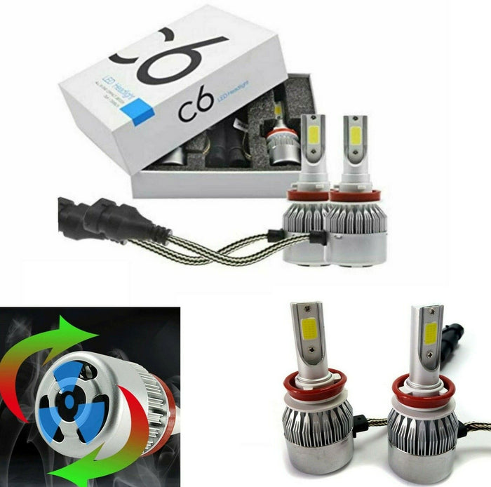 COPPIA LAMPADE LED AUTO FARI H11 MOTO KIT LAMPADINE 36W LUCE BIANCA 6000K 3800LM