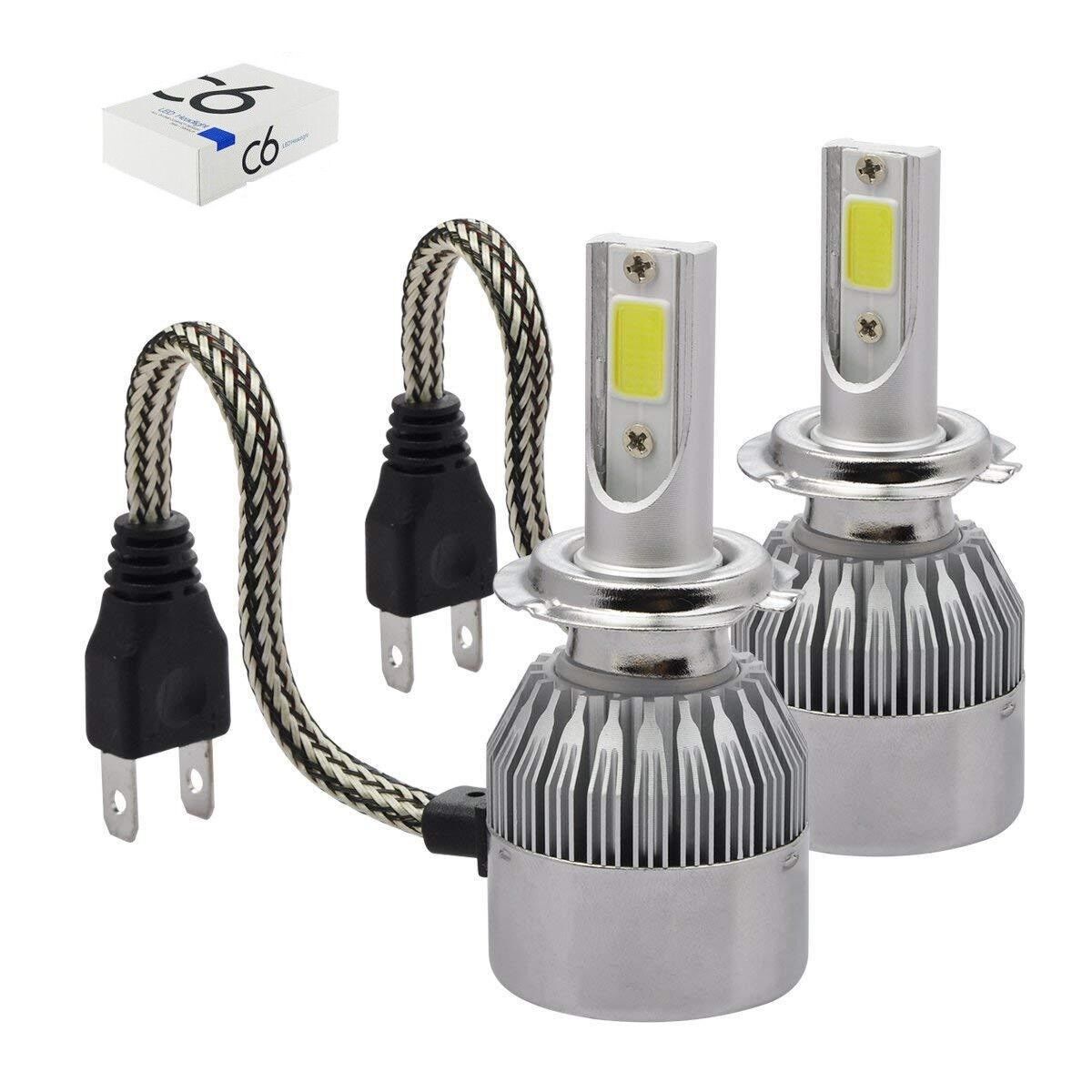 COPPIA LAMPADE LED AUTO FARI H7 MOTO KIT LAMPADINE 36W LUCE BIANCA 6000K 3800LM