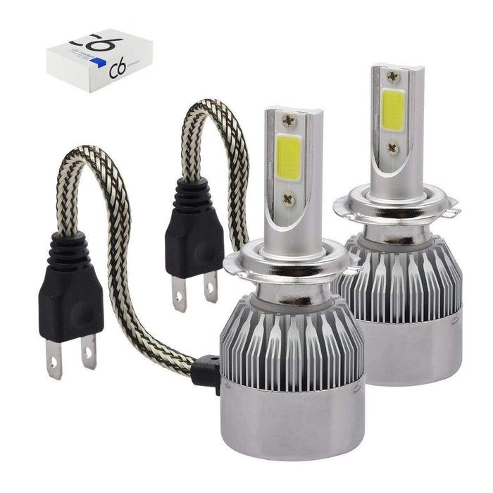 COPPIA LAMPADE LED AUTO FARI H7 MOTO KIT LAMPADINE 36W LUCE BIANCA 6000K 3800LM