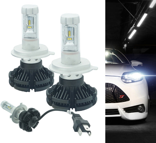 COPPIA LAMPADE X3 LED HEADLIGHT H4 LED CREE 6000K 6000 LUMEN 12V XENON FARI AUTO