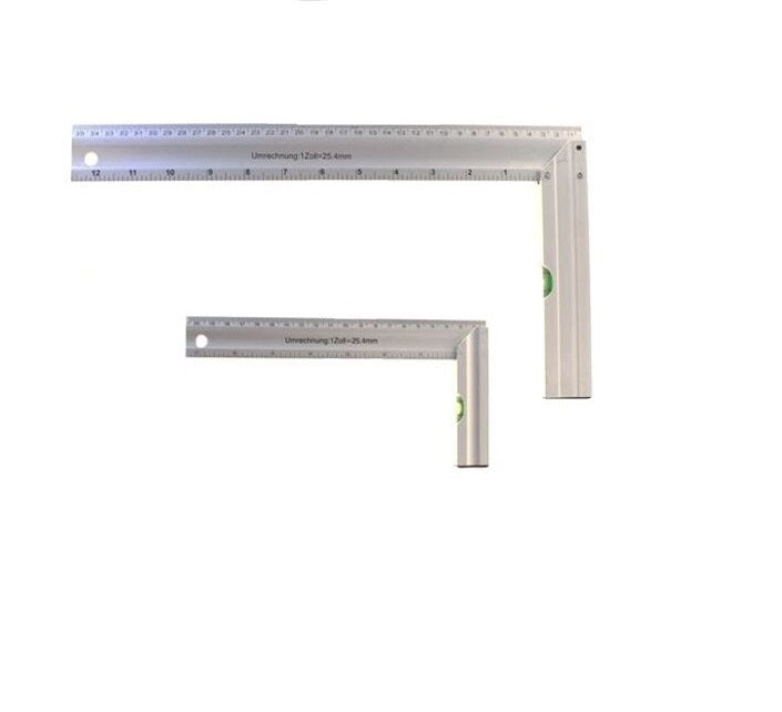 COPPIA SQUADRA-SQUADRATRICE IN ALLUMINIO KIT 2 PEZZI CON BOLLA E ANGOLO 45°