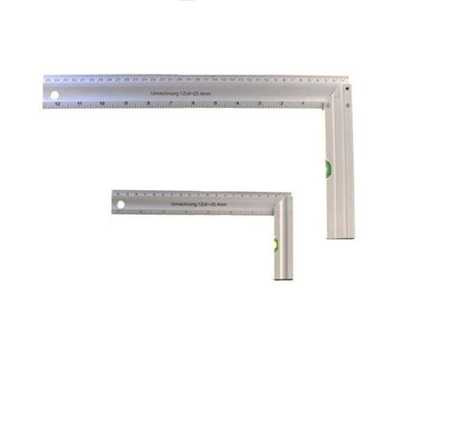 COPPIA SQUADRA-SQUADRATRICE IN ALLUMINIO KIT 2 PEZZI CON BOLLA E ANGOLO 45°