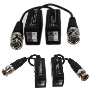 COPPIA TRASMETTITORI VIDEO BALUN PASSIVI AHD HDCVI HDTVI CCTV BNC UTP CAT5 1080P