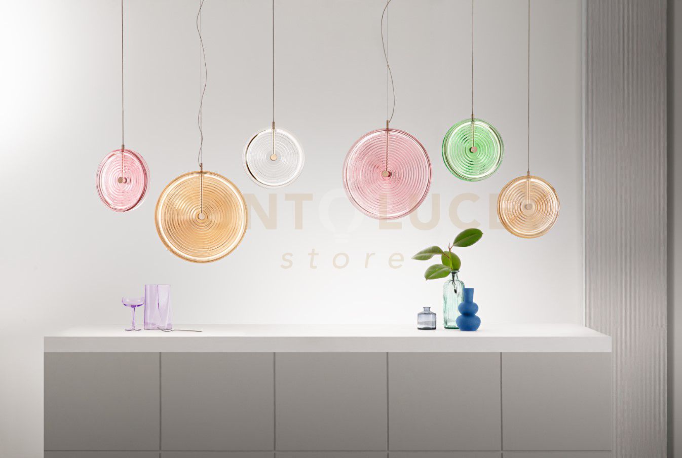 COPPIA VETRI JOKEY D.30 ROSA PER SOSPENSIONE