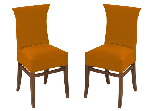 Coppia Coprisedia Con Schienale Antimacchia In Tinta Unita Modello Easy Arancio