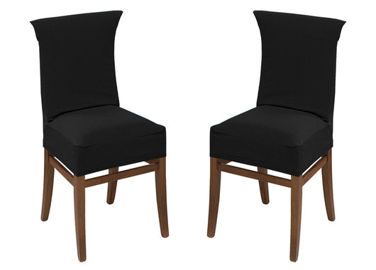 Coppia Coprisedia Con Schienale Antimacchia In Tinta Unita Modello Easy Nero