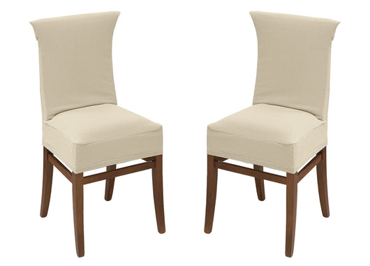 Coppia Coprisedia Con Schienale Antimacchia In Tinta Unita Modello Easy Panna