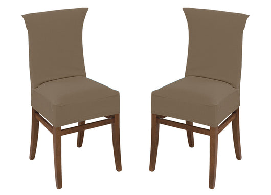 Coppia Coprisedia Con Schienale Antimacchia In Tinta Unita Modello Easy Tortora