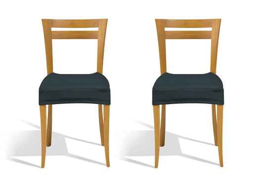 Coppia Copriseduta Per Sedie Tessuto Antimacchia Tinta Unita Mod. Easy Stone