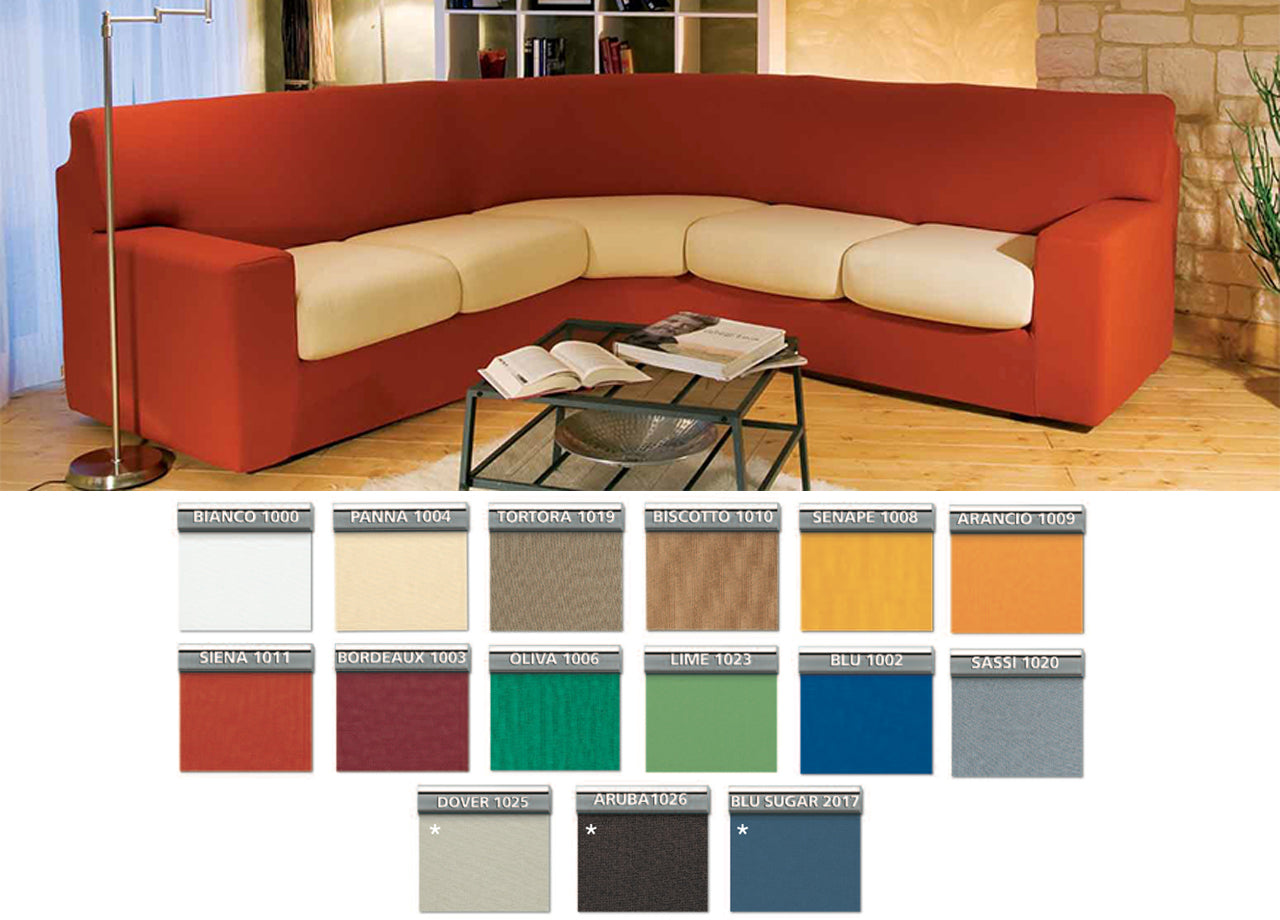 Copridivano Angolare Genius Suit Mini In Tinta Unita - Mini - Arancione 1009