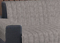 Copridivano Imbottito Trapuntato Sofà Antimacchia Made Italy Botanico - 3 Posti - Beige