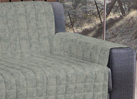 Copridivano Imbottito Trapuntato Sofà Antimacchia Made Italy Botanico - 4 Posti - Verde