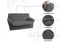 Copridivano E Copri Poltrona Antimacchia Sofà Elasticizzato Modello Magico - Div 3Posti - Bianco