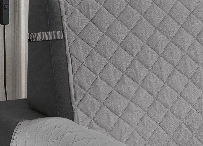 Copridivano Trapuntato Impermeabile Antimacchia Mod. Imperiale Pitonato Grigio - Poltrona - Grigio