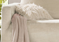 Copridivano Elasticizzato Effetto Velluto Modello Morbidissimo Colore Panna - 4 Posti - Panna