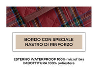 Copridivano Trapuntato Antimacchia Imbottito Scozzese Rosso Modello Perth - 3 Posti - Perth