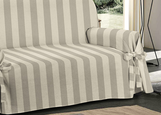 Copridivano Fodera Telo Protezione Divano Con Laccetti Fiocco Varie Fantasie - 3 Posti - Riga Larga