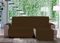 Copridivano Trapuntato Per Divani Con Penisola Modello Simpaty - 240 cm - Marrone