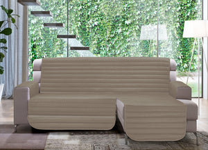 Copridivano Trapuntato Per Divani Con Penisola Modello Simpaty - 190 cm - Tortora