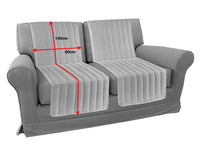Copridivano A Fasce Trapuntate Proteggi Seduta Modello Stripe Colore Grigio - 3 Coppie - Grigio