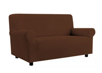 Copridivano Elasticizzato Antimacchia Modello Zeno Colore Marrone - 4 Posti - Marrone