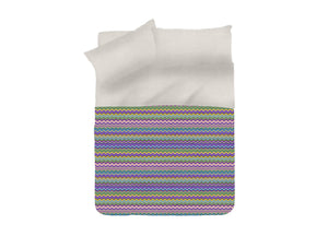 Copriletto Tessuto Piquet Primavera Estate In 100% Cotone Disegno Baia - 1 Piazza e Mezza - Lilla